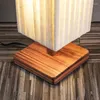 Golvlampor kinesisk stil lampa rund fyrkantig tyg trä för vardagsrum sovrum el shop belysning fixturer fjärrkontroll dimning