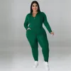 Ny plus storlek 3xl 4xl 5xl spårdräkter kvinnor två stycken set höst vinterkläder långärmad kläder huva jacka och byxor fitness tröjor casual sportkläder 8195