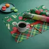 Table Mats 1PCS Christmas Placemat PVC Place Mat Kitchen Dining Pads For Dishes Plates Cups Xmas Decor Party Supplies 40x30cm