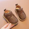 First Walkers British Style Baby Boys Casual Leather Shoes 2023 Autumn Infant Toddler Outdoor Soft-soled Non-slip Children Kids