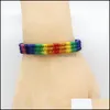 Bracelets de charme arc-en-ciel Lgbt Pride Bracelet fait à la main tressé amitié chaîne pour Gay lesbienne Lgbtq bracelet bijoux livraison directe Otc7V