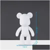 Novelty Games 7/18/23/33Cm Fluid Bear White Mold Handmade Diy Graffiti Bearbrick Statue Manual Parentchild Toys Violent Scpture Deco Dhlax