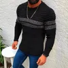 Männer Pullover 2023 Mode Gestreiften Patchwork Casual Rundhals Pullover Pullover männer Frühling Herbst Kleidung Tops Für Männer