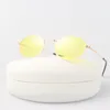 Sunglasses Metal Vintage Round Woman Brand Designer Sun Glasses Female Fashion Oval Style Mirror Small Frame