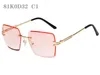 Sonnenbrillen für Damen, Vintage-Mode, trendige Damen-Retro-Sonnenbrille, UV 400, Damen-Luxus-Randlose, übergroße Designer-Sonnenbrille 81K0D32