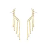 Brincos Dangle Chandelier Coreia do Sul Jóias de moda de moda Fada Brilhante Luxo Full Full Zircon Ear Bone Chain Tassel Feminino