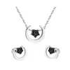 Серьговые ожерелье моды Crystal Moon Star Sets Serging Serging из нержавеющей стали индийская свадебная украшения для женщин -золотые украшения для женщин -девочек Dro Otrzn