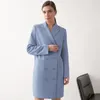 Women's Suits Work Blazer Dresses 2023 Double Breasted Elegant Women Office Dress Fashion Blue Casual Suit Long Sleeve Solid Color