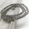 Strand Quality 4 MM Nature Labradonite Round Bead Woman Bracelet 53 CM Girl Necklace Not Glass Gary Moon Stone Jewelry