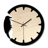 Horloges murales Woodpecker Home Clock Creative Mute Design moderne Cuisine Restaurant Quartz Ronde