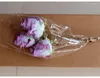 Decoratieve bloemen 1 pc 3 koppen echte touch rose kunstmatige zijden bloem voor huis bloemen arrangement ornament trouwfeestdecoratie