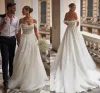 2023 Gorgeous Beach Wedding Dresses Bridal Gown 3D Floral Applique Off the Shoulder Straps A Line Sweep Train Plus Size Custom Made Garden vestido de novia