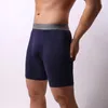 Caleçons Hommes Casual Fitness Boxer Shorts Anti-friction Longue Jambe Respirant Glace Sous-Vêtements En Soie Mâle Élastique Confortable Boxers