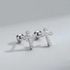 Studörhängen Sipengjel 2 PC Shiny Cz Cross Ear Piercing för kvinnor Rostfritt stål Broskflickor smycken
