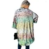 Kvinnors trenchrockar Fashion Color Sequin Jacket Three Quarter Sleeve Gradient Sequins Loose Coat Elegant Temperament Cardigan Street Shiny