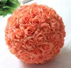 Decorative Flowers 12 Inch 30cm Artificial Rose Balls Silk Flower Kissing Hanging Christmas Ornaments Wedding Party Decorations