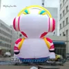 Artistic Large Inflatable DJ Model Colorful Airblown Half Robot Balloon With Headphone For Carnival Stage Decoration