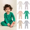 2023 baby romper ribbad stickad bomullsmodal stretchig tjej spädbarn baby bodysuit onesie långärmad utomhus baby kläder