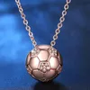 Pendant Necklaces Sporty Necklace Football With Chain Zircon Soccer Gold Color Women Sport Ball Jewelry