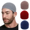 Basker höst och vinter stickade muslimska män bön hattar unisex mössa mössa varm islamisk ramadan judisk kippah homme hatt mäns wrap huvud