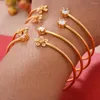 Bangle 4pcs gouden kleur manchet armbanden voor vrouwen Ethiopische Afrikaanse Dubai Braceletbangles Party Wedding Joodse geschenken