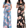 Vestidos de maternidade de Summmer Stretch moda roupas de gravidez em videiras de gravidez em vidatura floral maxi vestidos maxi251i