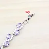 Связанные браслеты натуральное фиолетовое хрустальное свадебное платье украшения с 925 Отметьем браслет браслет для женщин 9-цветочный свадебный костюм