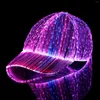 Ball Caps 11 Color Flhing Led Fiber Optic Hat Night Light Ccert Glowing Beball