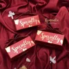 Confezione regalo 10 pezzi rosso / blu busta forma carta scatola di caramelle biscotto cioccolato amaretto scatole per imballaggio festa di nozze per biscotti zucchero