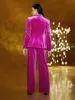 Velvet primaverile Madre della sposa abito da sposa rosa sfusa ufficio lady party blazer blazer indossa 2 pezzi