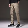 Men's Pants Autumn Men Business Casual Loose Mid Waist Straight Long Trousers Adult Solid Color Flat Design E38