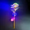 Dekorativa blommor ledde lysande rosor Simulering Rose Bouquet Artificial Glowing Valentine's Day Gift Birthday Wedding Party Decoration