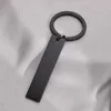 Keychains Vnox Initial Keychain For Men Women Black Stainless Steel Key Chain Free Customize Vertical Bar Keyring