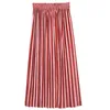 Skirts Women Sweet Vintage Office Lady Plus Size Pink Elegant Pleated Solid Summer 2023 Velvet High Waist Female Fashion1