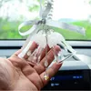 Interior Decorations Car Pendant Crystal Double Bell Auto Decoration Hanging Ornaments Charms Rearview Mirror Campanula Decor Accessories