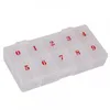 Kits d'art d'ongle 10 grilles numéros en plastique faux conseils mallette de rangement boîte conteneur organisateur faux cercueil ongles couverture complète bijoux