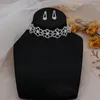 Necklace Earrings Set Fashion Crystal Bride Jewelry Rhinestone Silver-plated Wedding Dress Banquet Ladies Gift