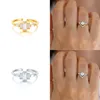 Cluster Rings Aide 925 Sterling Silver 2023 Trend Colorful Zircon Apertura para mujeres Dainty Slim Ajustable Redimensionable Party JewelryCluster Ed