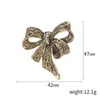 Brooches High-Grade Rhinestone Bow For Women Metal Large Bowknot Lapel Pin Vintage Fashion Jewelry Clothing Accessories