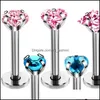 N￤sringar Studs 316L Surgical Steel Zircon Screw Earring Tragus Cartliage Piercings labret Piercing Body Jewelry K54xq WJOIY 305C DHNZQ