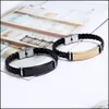 Charm Bracelets Stainless Steel Couple Clasp Bangle Handmade Braided Leather Bracelet Men Q285Fz Drop Delivery Jewelry Dhcnd