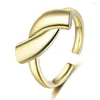 Bröllopsringar Bohemian Vintage Mönster Twisted Rope Cross Ring Gold Silver Color Tail Justerbara Fashion Women's Jewelry