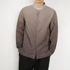 Vestido masculino camisa marrom camisa branca homens mansas moda social japonês japonês casual manga longa formal tamanho grande