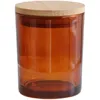 Frosted Glass Jar Candle Holder Empty Container with Bamboo Lid Scented Jar Home Diy Making Accessories