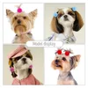 Dog Apparel 30PCS Solid Hair Bow Pompoms Ball With Elastic Band Light Soft Grooming Fluffy Fur For Small Cat Supplies