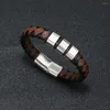 Link Bracelets Wholesale Leather Braided Bracelet Men's Intercolor Simple Vintage Magnetic Buckle Couple