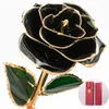 Decoratieve bloemen Valentijnsdag Gift 24K Gold vergulde Golden Rose Flower Holiday Present Wedding Party Decoratie met retailbox