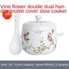 Juldekorationer Slow Cooker Ceramic med lock Stew Cup Bowl Bone China Stor och liten dubbel hushållsfoder