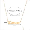 Pendant Necklaces 12 Zodiac Letters Stainless Steel Old English Scorpio Aries Taurus Gemini Cancer Leo Choker Horoscope Signs Neckla Otlox