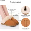 Slippels Echte pur harige slippers voor vrouwen mode vrouwelijk alpaca huis dames winter pluche pluche indoor warme man huisschoenen gevulde vrouw 0128v23